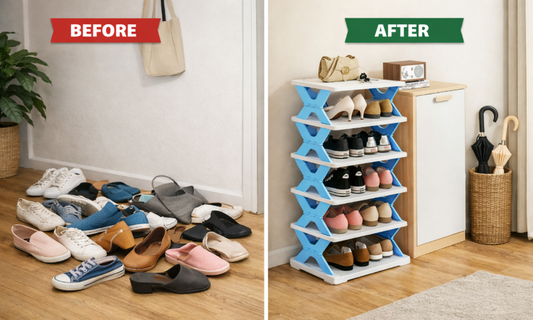 5-Layer Foldable Space-Saving Shoe Rack (No Drilling Required)